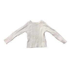 Kids White Cable Knit Sweater – 100% Cotton, Size Small – Hope & Henry Pullover